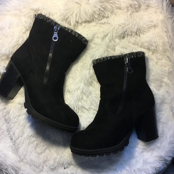 Mossimo Supply Co. Shoes - Black Boots with Knit Detail